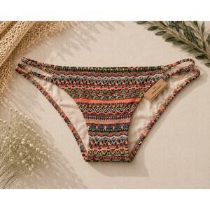 NWT Victoria's Secret Women's Strappy Cheeky Bikini Bottom Multicolor Size Large
